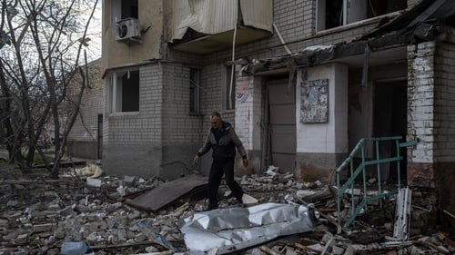 A view of the destruction caused by a Russian attack on Kupyansk, Ukraine earlier this month