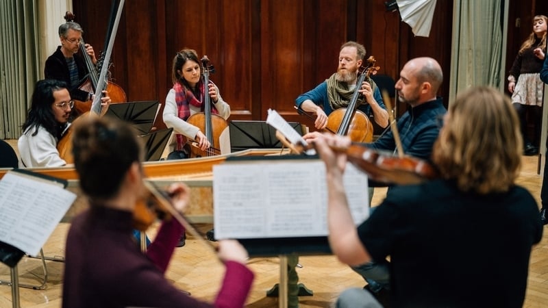 Conductor Peter Whelan (right) and the Irish Baroque Orchestra