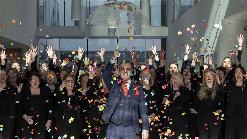 The festival's artistic director, Peter Stobart, centre, at the launch of this year's International Choral Festival in Cork city