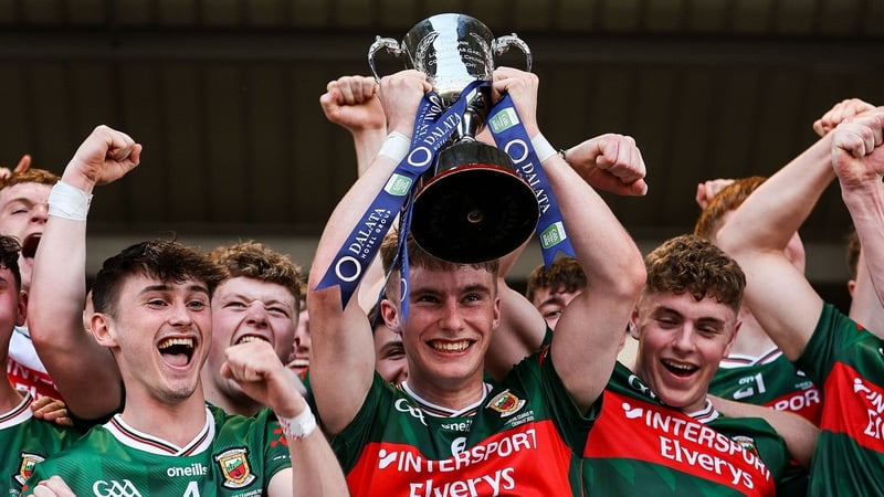 Mayo captain John MacMonagle lifts the Cup