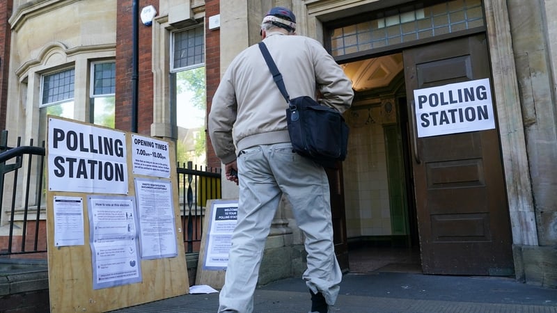 A Voter at a polling station in Hull, England