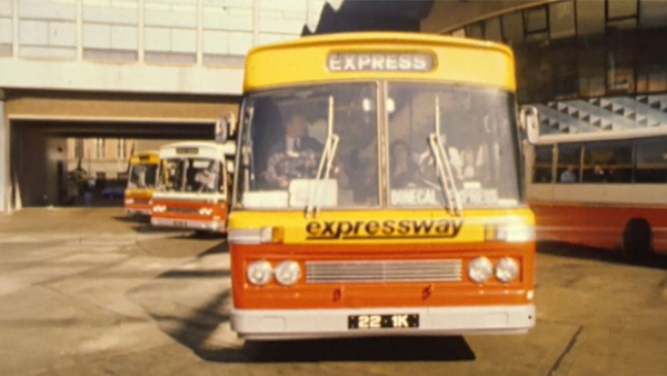 The Expressway bus to Donegal leaves Busáras in Dublin, 1975.