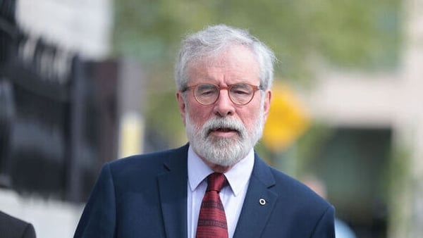Former Sinn Féin leader Gerry Adams arriving for the fourth day of the case at the High Court