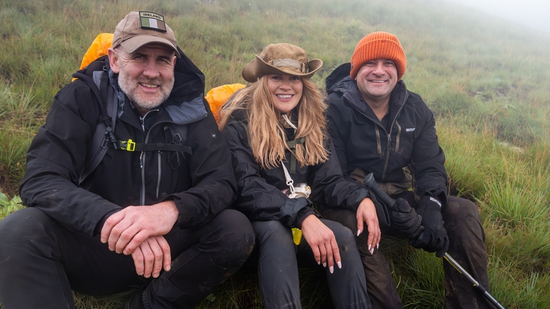(L-R) Ray Goggins, Lyra, and Leo Varadkar in the opening episode of Uncharted with Ray Goggins, Wednesday 14 May, 9:35pm, RTÉ One and RTÉ Player