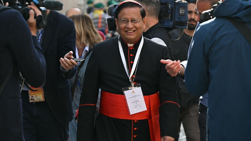 Cardinal Charles Maung Bo arrives for the last congregation meeting at the Vatican before the conclave