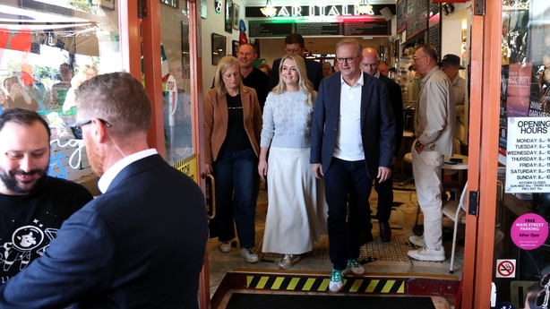 Anthony Albanese with his partner Jodie Haydon