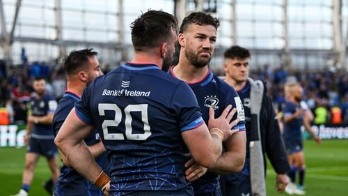 Caelan Doris and Jack Conan (20) after Leinster's defeat to Northampton Saints