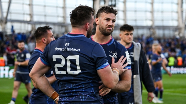 Caelan Doris and Jack Conan (20) after Leinster's defeat to Northampton Saints