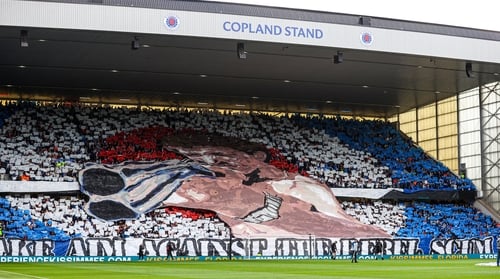 Rangers fans' tifo display "crossed a line" and was "unacceptable" according to the Glasgow club