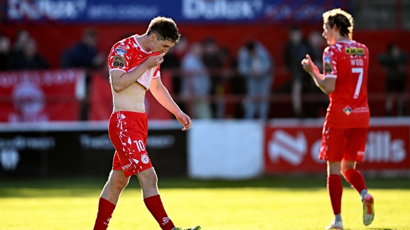 John Martin and Harry Wood react after Shelbourne's defeat to Waterford on Bank Holiday Monday