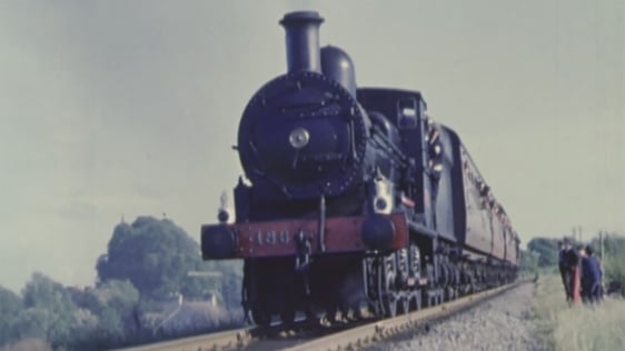 The Railway Preservation Society of Ireland's steam locomotive No 186 in 1975.