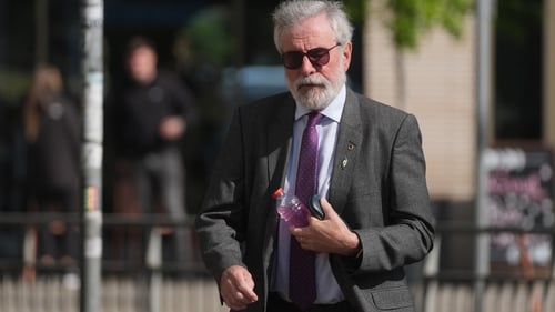 Gerry Adams arriving at the High Court this morning (Image: PA)