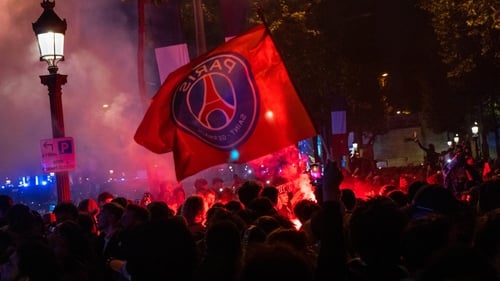 PSG fans flooded the Paris streets after their team's 2-1 victory over Arsenal