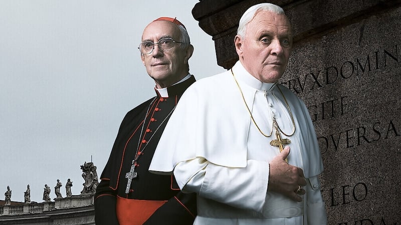 Jonathan Pryce and Anthony Hopkins in The Two Popes