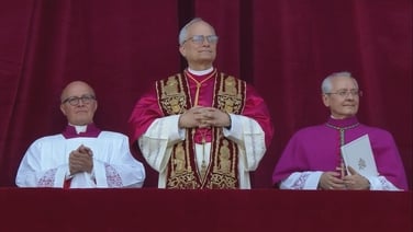 New Pope Robert Prevost appears on Vatican balcony