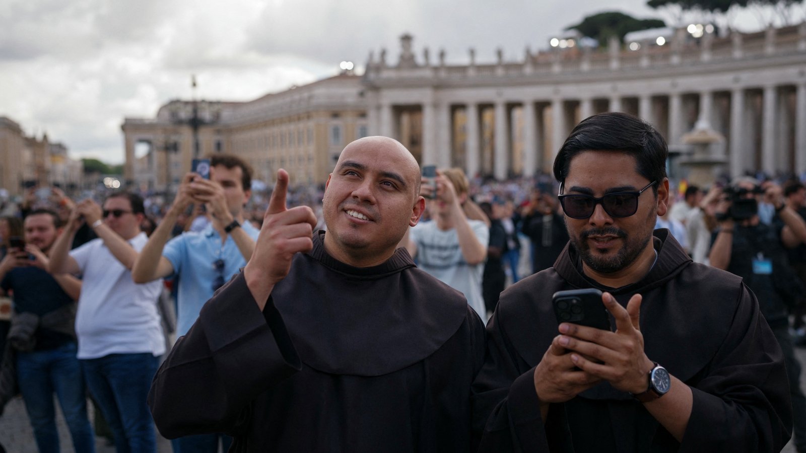 Thousands of the faithful and curious were awaiting white smoke in St Peter's Square on the second day of secret voting