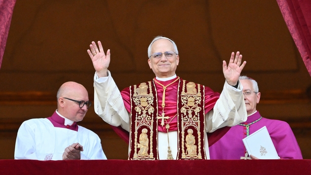 Pope Leo XIV addressing the crowds in St Peter's Square