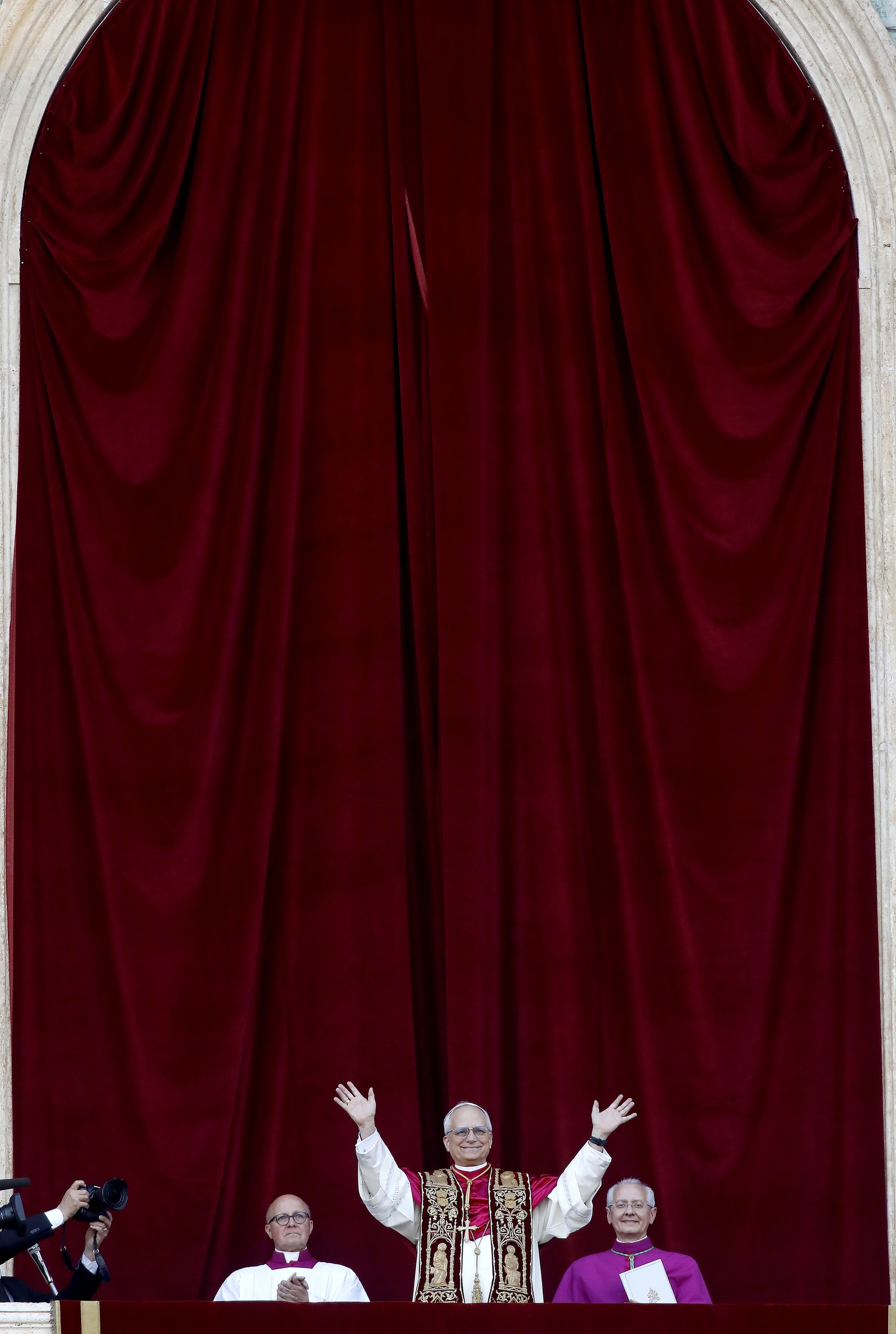At around 6.15pm Irish time, Pope Leo XIV emerged