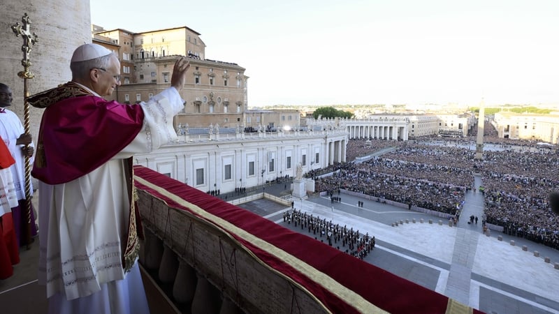 Pope Leo appeared on the central balcony of St Peter's Basilica around 70 minutes after white smoke billowed from a chimney atop the Sistine Chapel