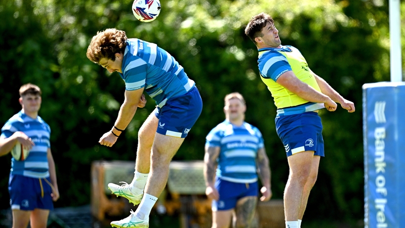 Leinster players at training on Monday
