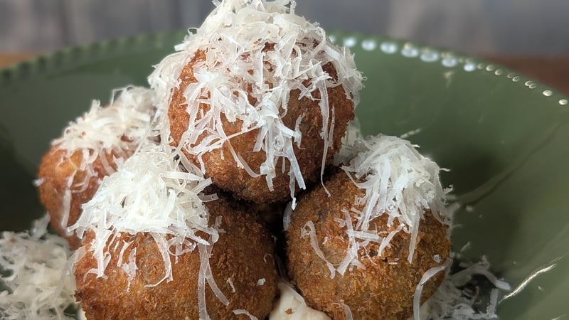 Mags Roche's pea and wild garlic arancini balls: Today