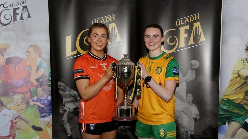 Pictured are Armagh and Donegal captains Clodagh McCambridge (l) and Roisin Rodgers ahead of the Ulster final