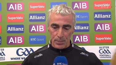 Jim McGuinness and Kieran McGeeney react to Ulster SFC final