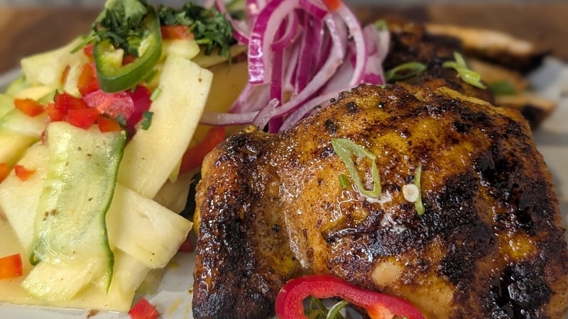Jeeny's Latin BBQ with green mango salad: Today