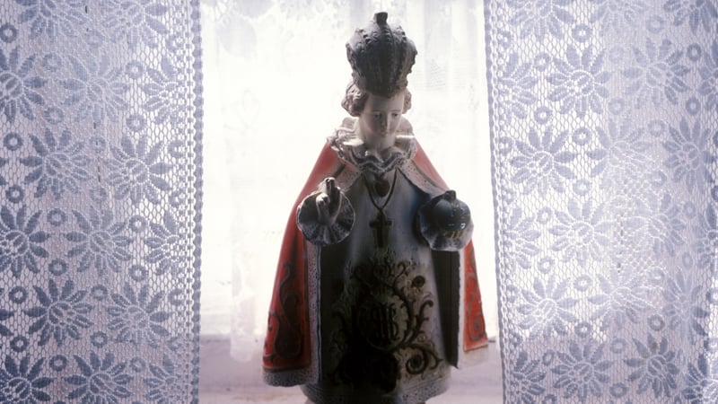 A Child of Prague statue in the window of a Co Clare home. Photo: John Greim/LightRocket via Getty Images