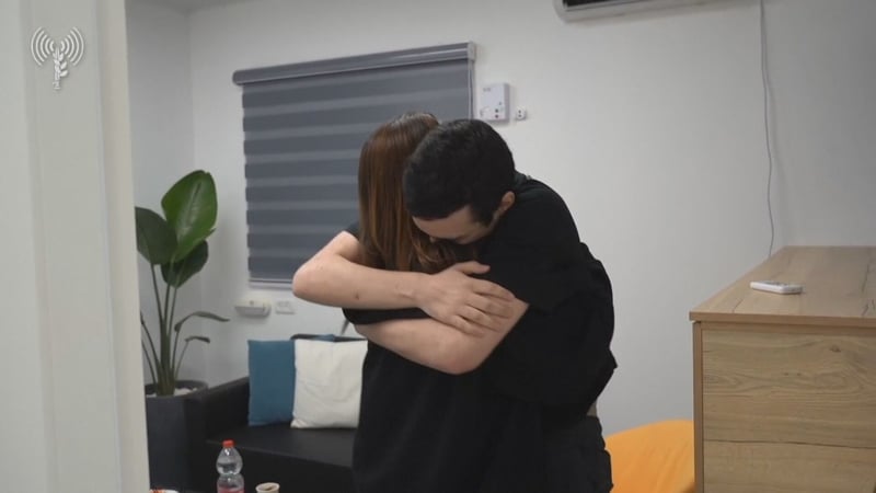 Yael Alexander was reunited with her son Edan after the 21-year-old was released from Hamas captivity (Image credit: IDF)