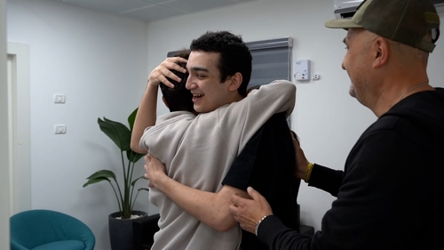 Edan Alexander is reunited with family members in Israel (Pic: Israel Defence Forces)
