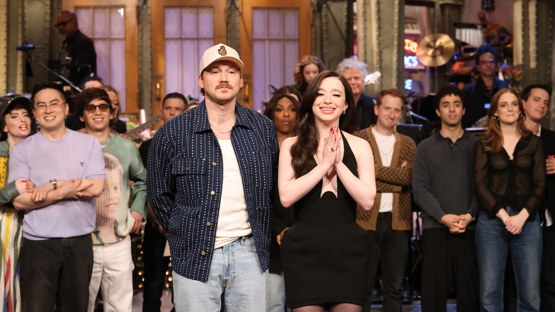 Musical guest Morgan Wallen and host Mikey Madison during a recent SNL episode