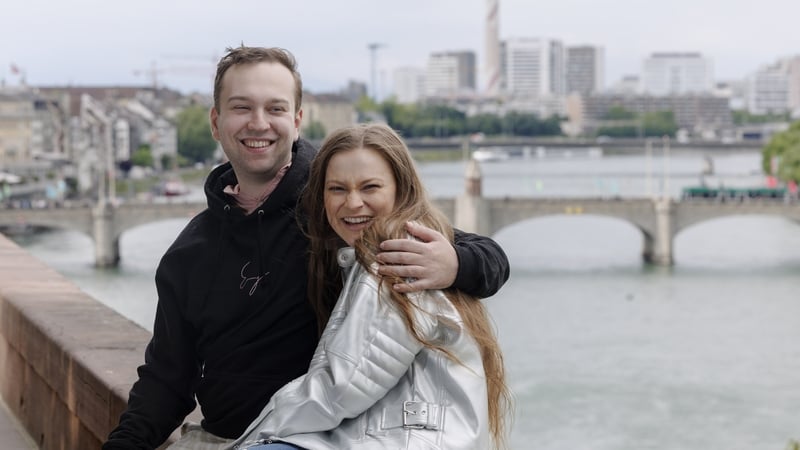 EMMY and her boyfriend Tommy out and about in Basel on Monday ahead of her Eurovision semi-final on Thursday evening. Photo credit: Andres Poveda
