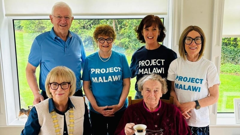 Mary Booth pictured with her fundraising team