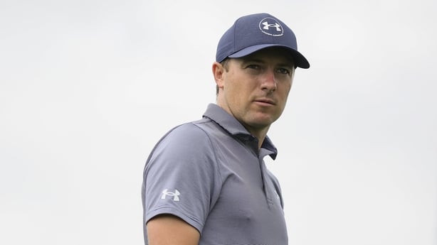 Jordan Spieth of the United States looks on from the driving range prior to the PGA Championship at Quail Hollow Country Club