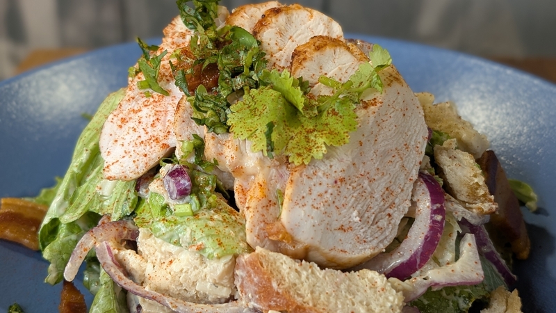 Trisha's grilled chicken caesar salad (Ninja-style)