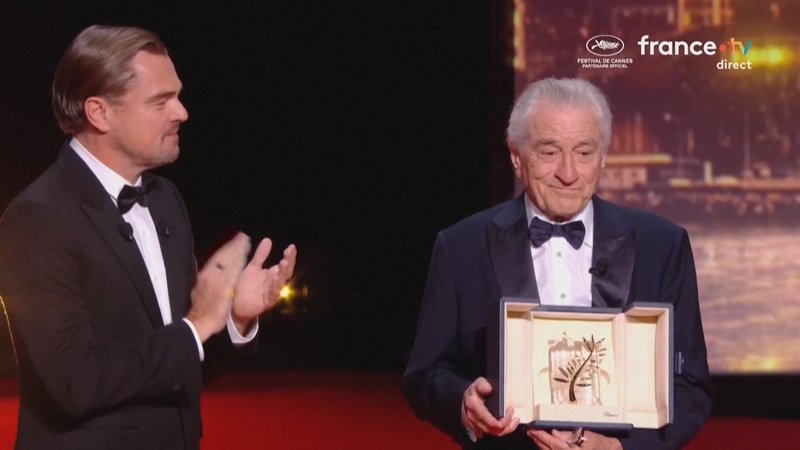 Robert De Niro was presented with the Palme d'Or for Lifetime Achievement at the Cannes Film Festival