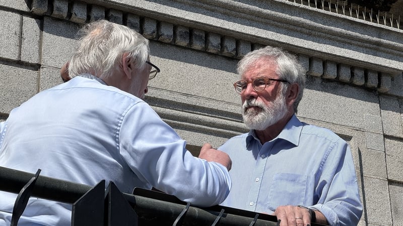 Gerry Adams outside the High Court