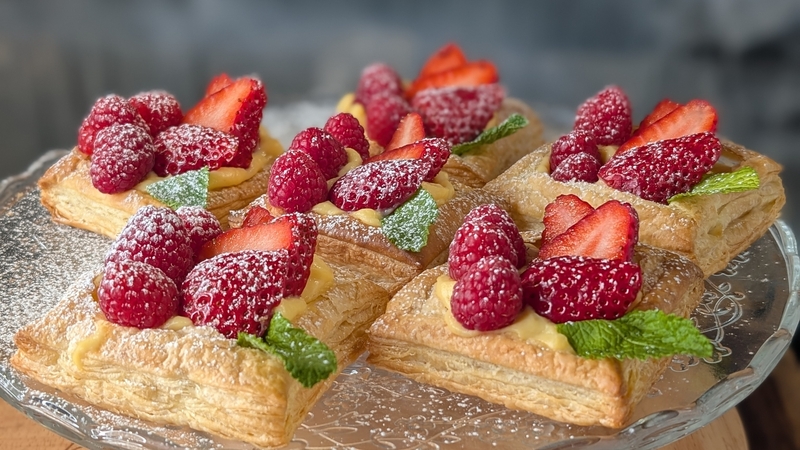 Shane Smith's puff pastry strawberry custard tarts: Today
