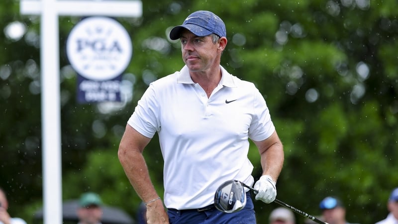 Rory McIlroy playing a practice round on Tuesday at Quail Hollow