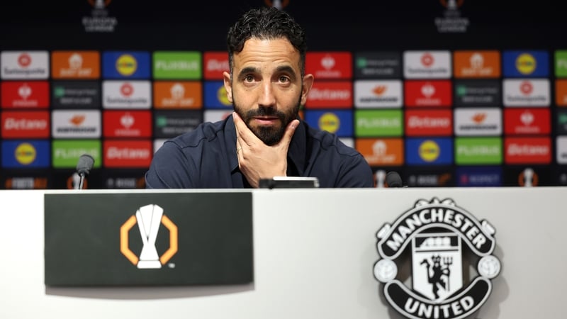 Ruben Amorim at Carrington training ground today