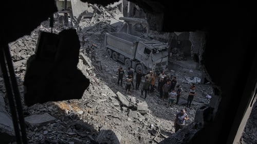 A search and rescue operation following an Israeli attack on the Jabalia region of Gaza City