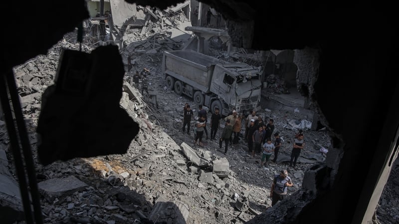 A search and rescue operation following an Israeli attack on the Jabalia region of Gaza City