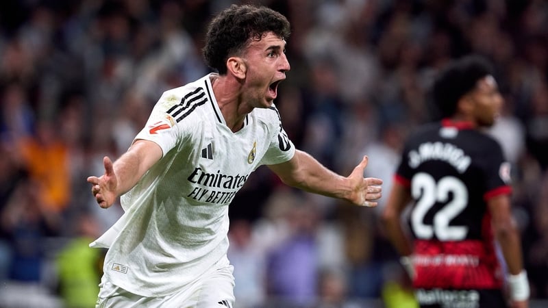 Jacobo Ramon celebrates after his late winner for Real Madrid