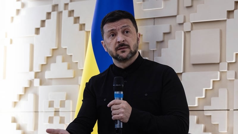 Ukrainian President Volodymyr Zelensky pictured speaking after meeting with Turkish President Recep Tayyip Erdoğan in May