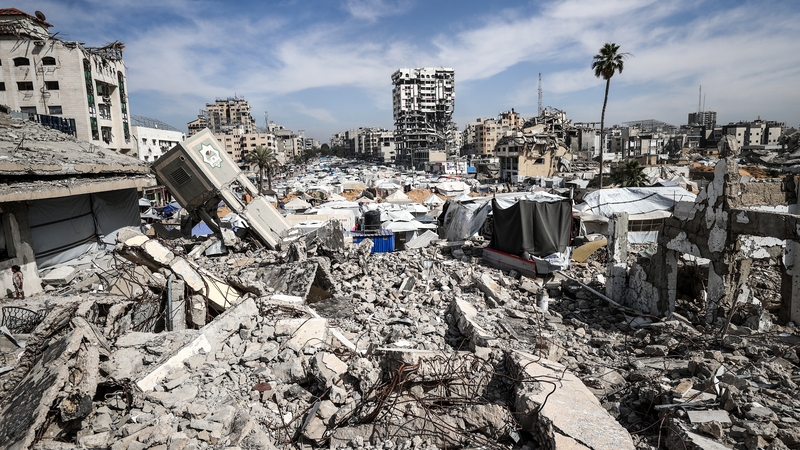 A view of homes destroyed by Israeli attacks on Gaza city