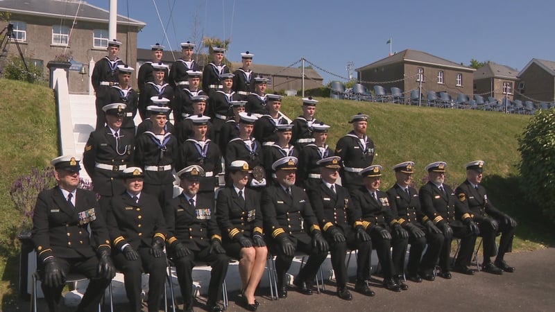 The 20 newly qualified sailors took part in their Passing Out parade at the Irish Naval Service's Haulbowline headquarters