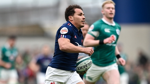 Antoine Dupont in action against Ireland during the Six Nations