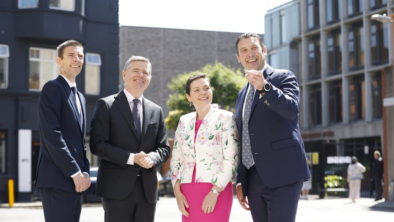 Minister for Finance Paschal Donohoe, Patricia Callan Director of Financial Services Ireland and Declan Bolger