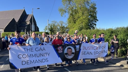 The rally heard calls for a public inquiry into the murder of Sean Brown in 1997